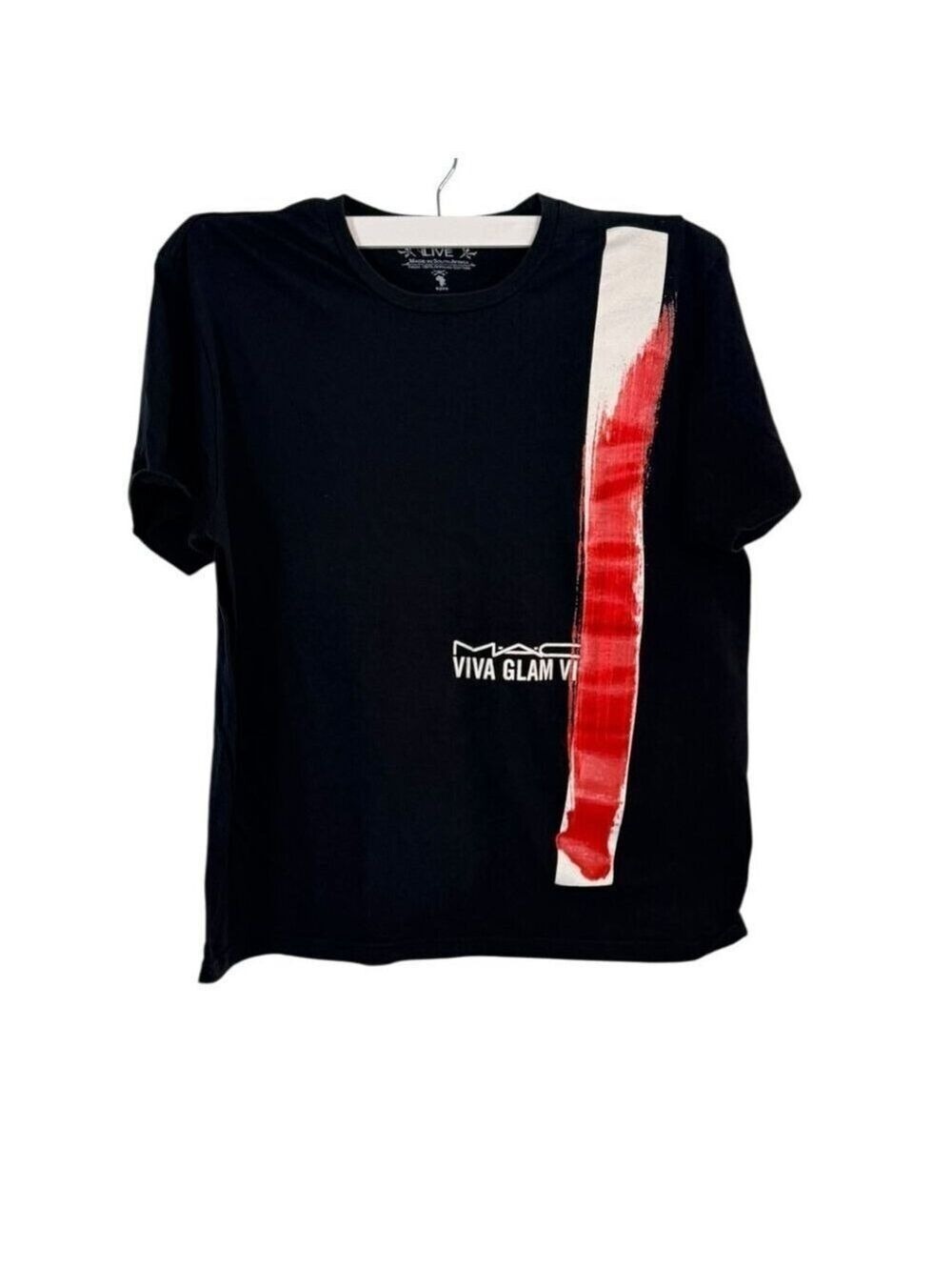 MAC Viva Glam VI Graphic Tee Large Black African Cotton